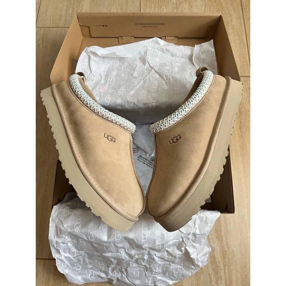 Size 6 Big Kids - UGG Tazz Platform Sand Slipper Sand Beige Blue (1143776K)